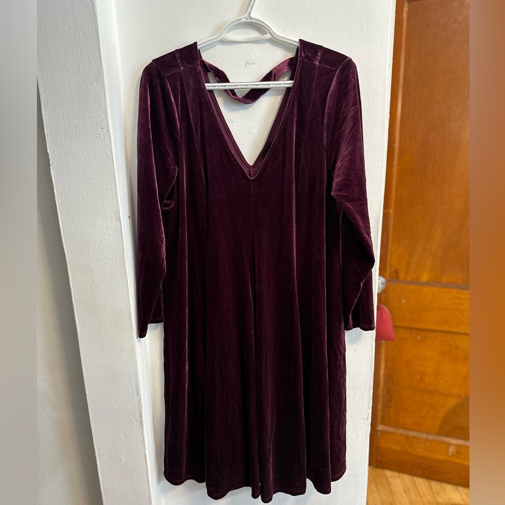 Torrid Purple Velvet Skater Dress